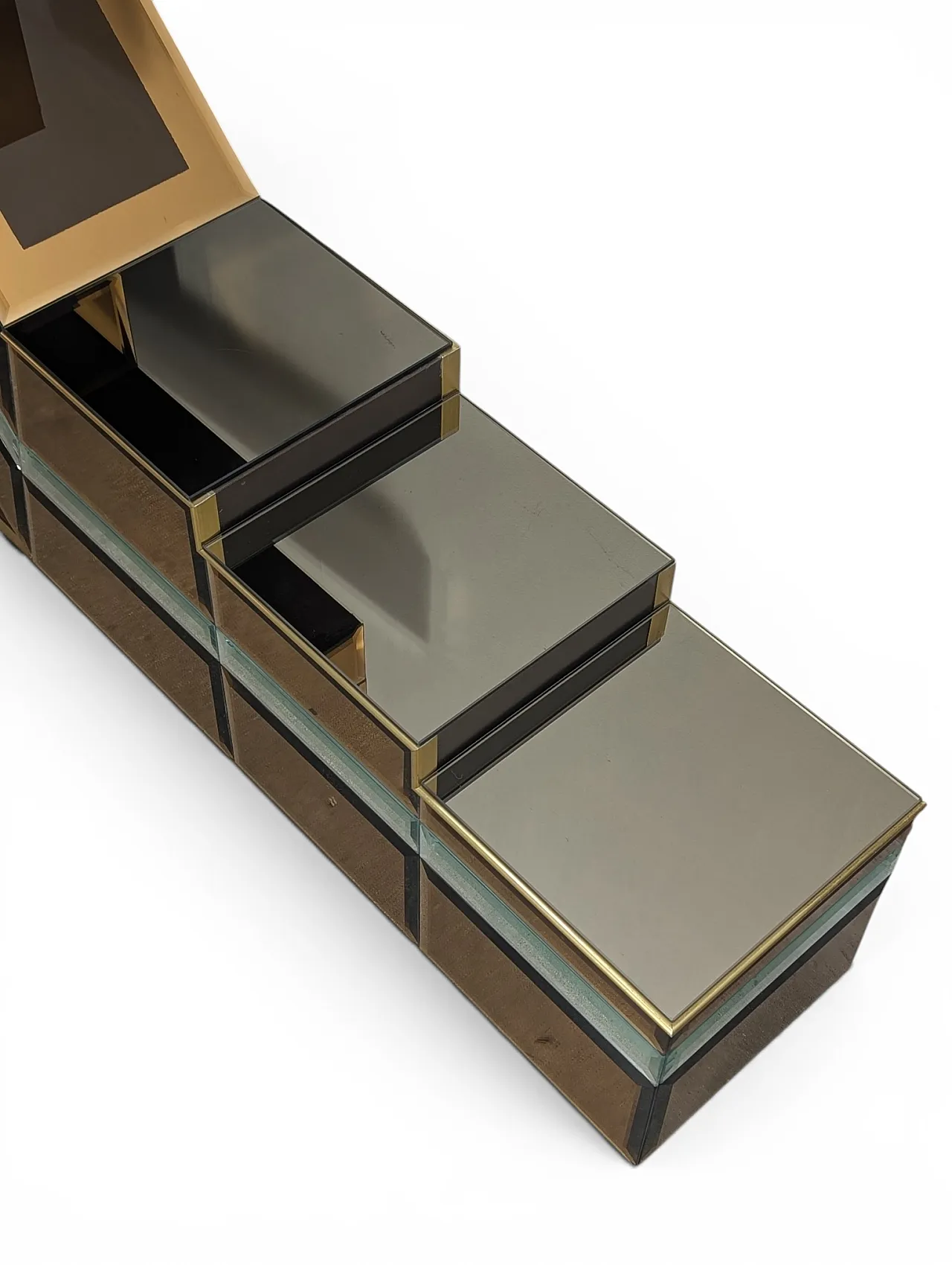 Stepped console with mirrors and compartments, 1970s/80s 6
