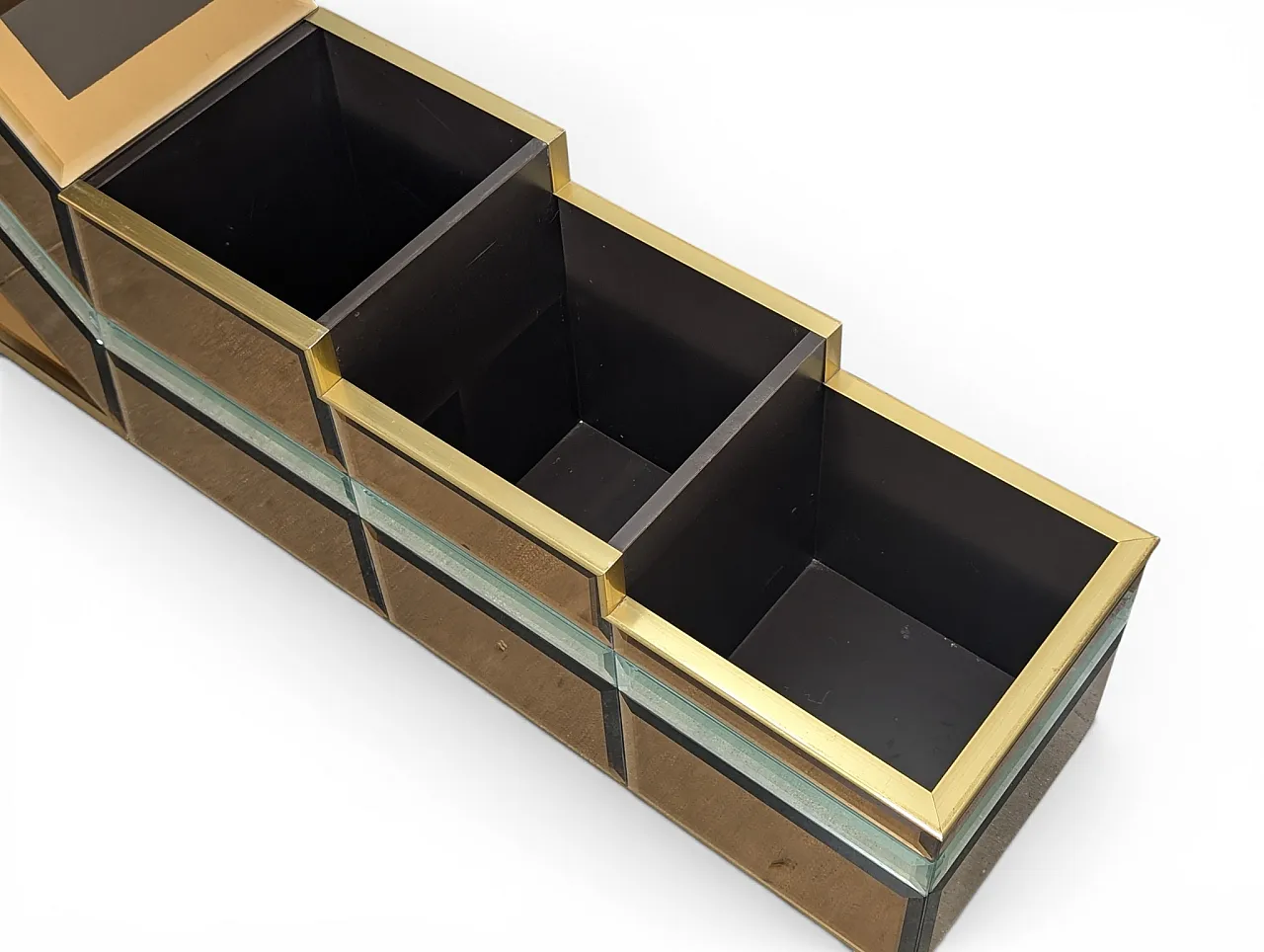 Stepped console with mirrors and compartments, 1970s/80s 7