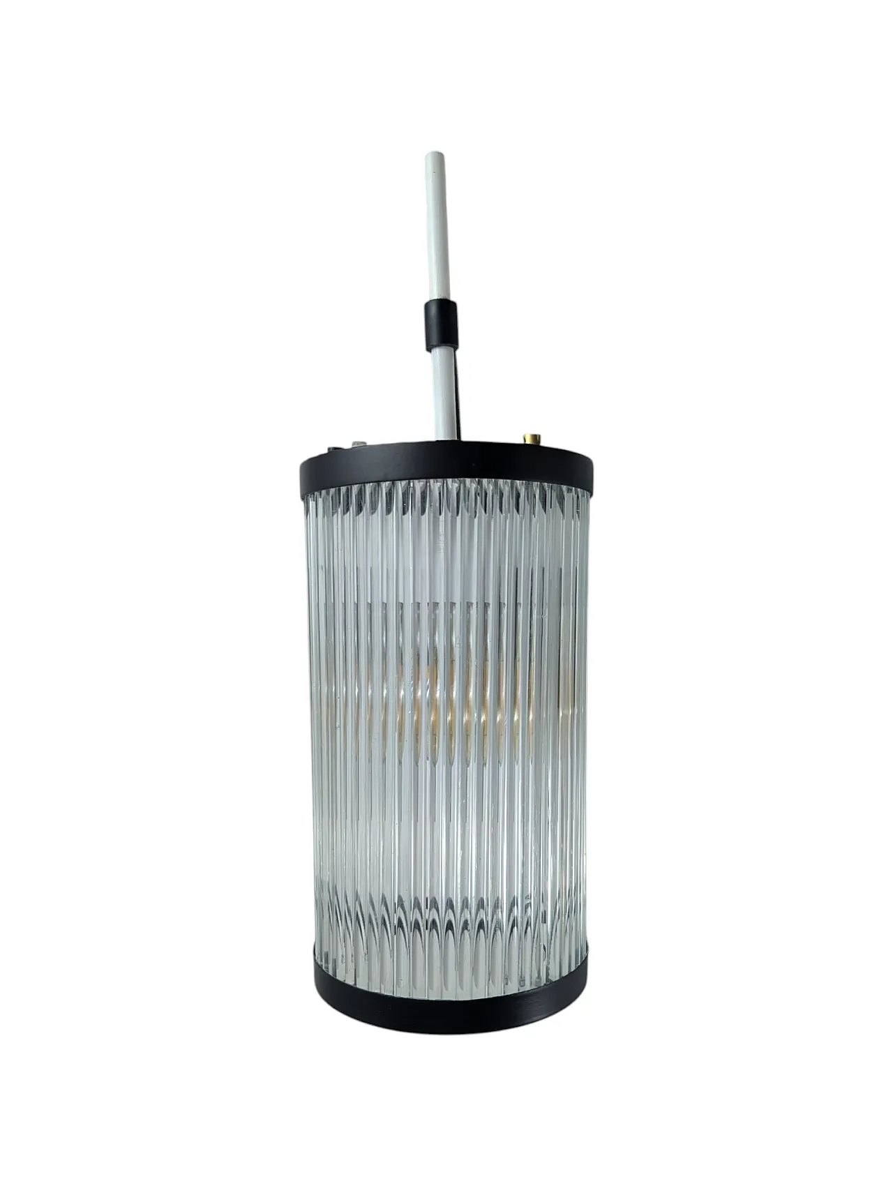 Set of 2 iron wall lights and glass strips, mid-20th century 7