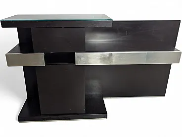 Console in lacquered wood and glass, Italy, 1980s