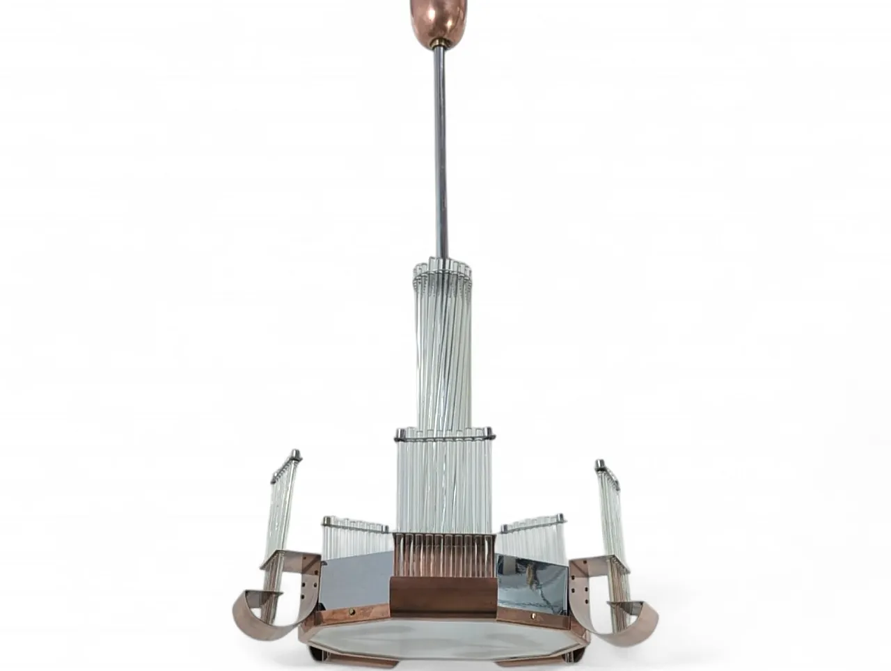 Art deco pendant chandelier, 1930s/40s 12