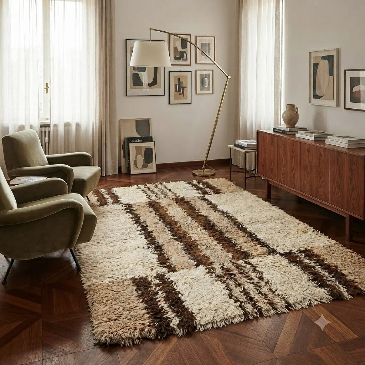 Modern carpet in wool, 20th century 2