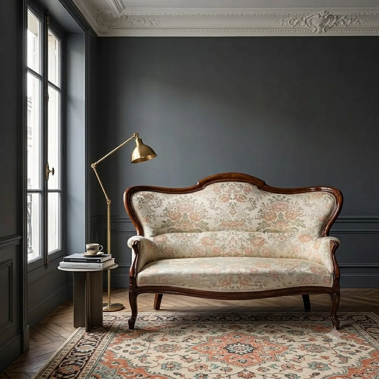 Louis Philippe sofa in walnut, 19th century 2