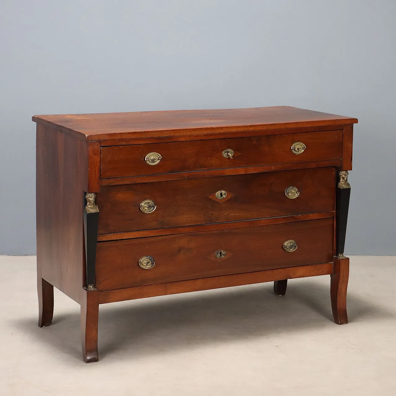 Empire chest of drawers in walnut, 19th century 1