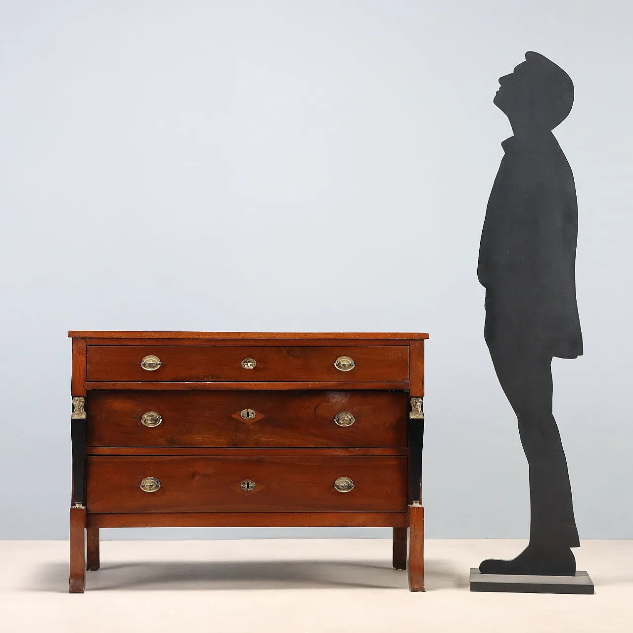 Empire chest of drawers in walnut, 19th century 3