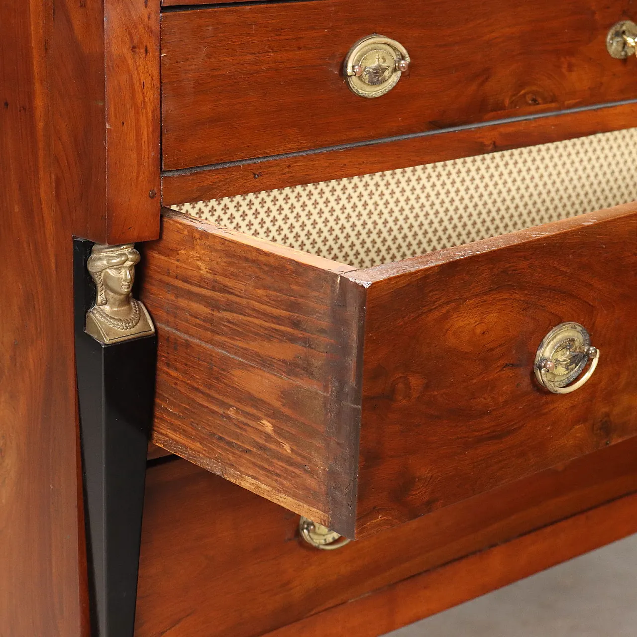 Empire chest of drawers in walnut, 19th century 6