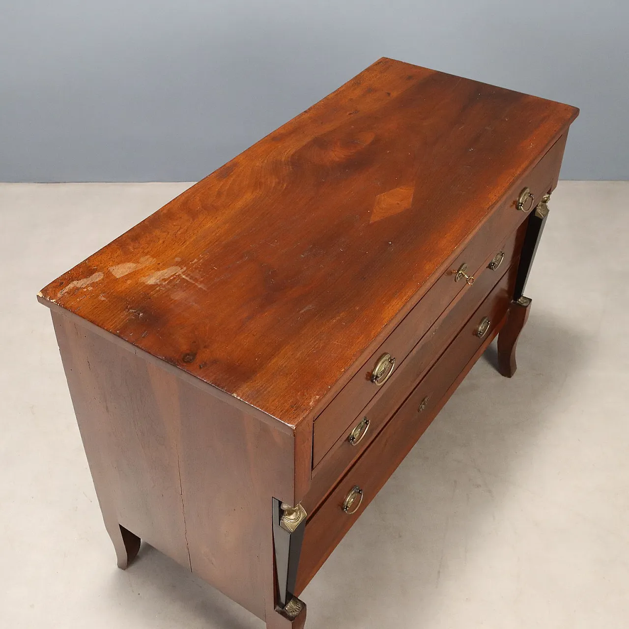 Empire chest of drawers in walnut, 19th century 9