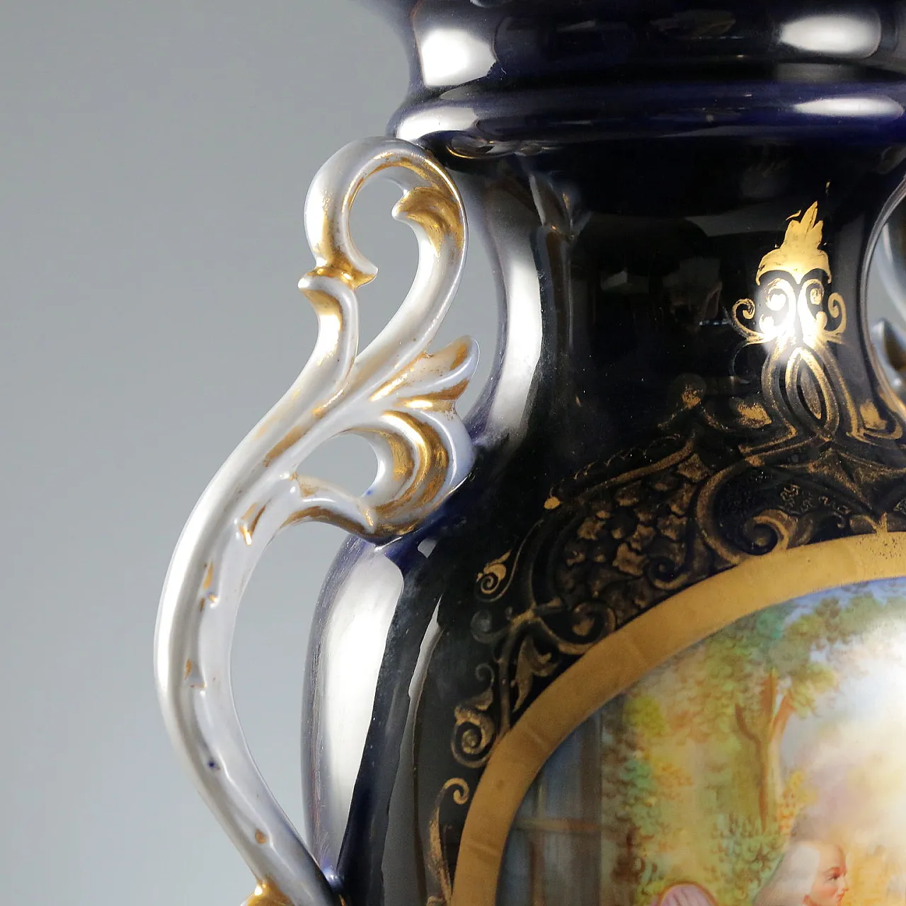 Porcelain vase with painting inside reserve, 20th century 4