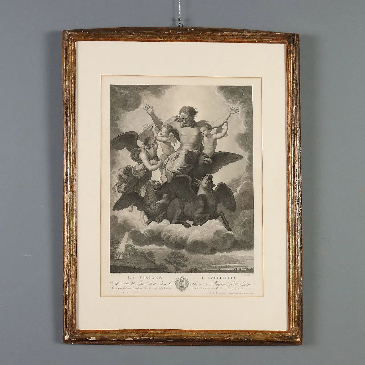 Etching by Paolo Caronni Vision of Ezekiel, 19th century 1