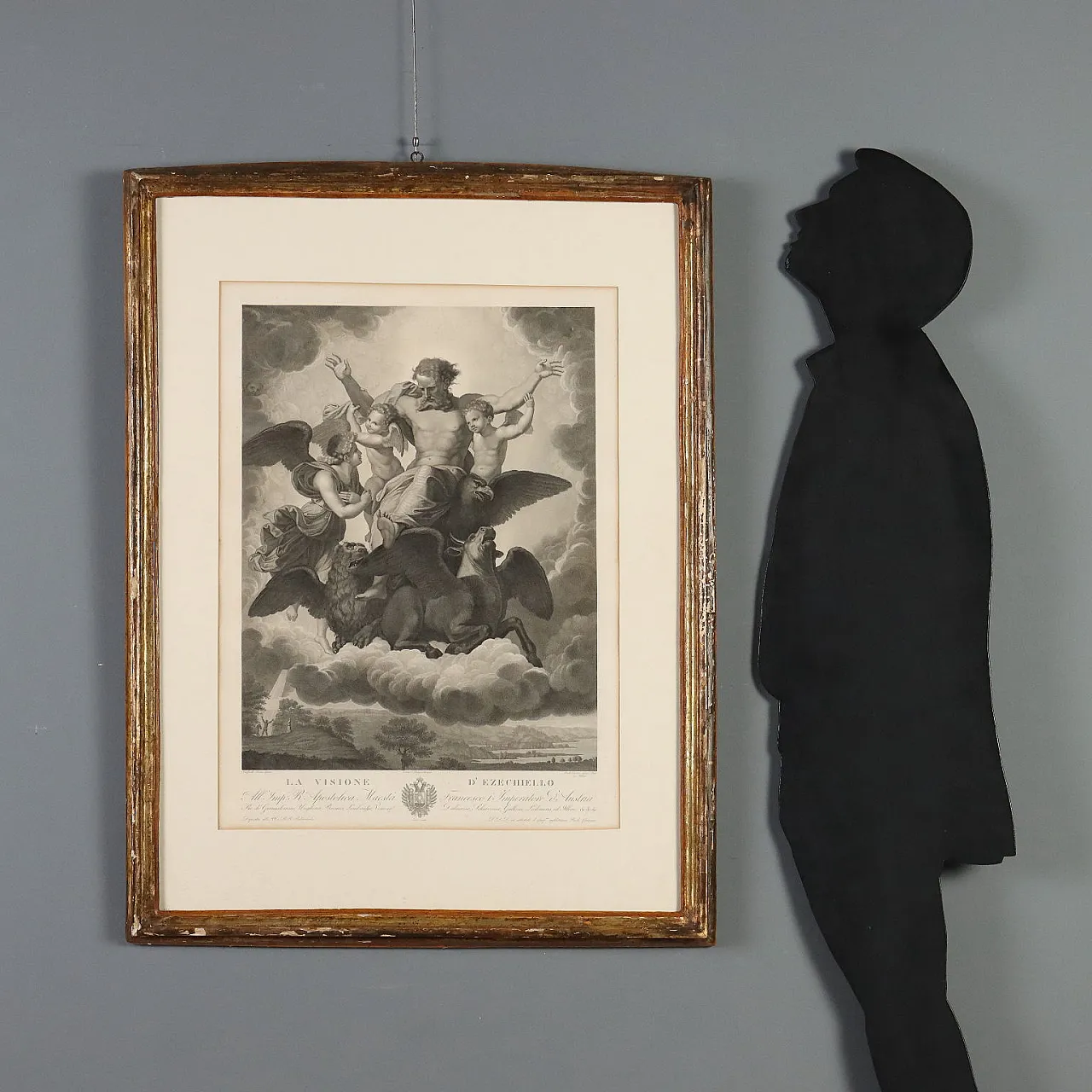 Etching by Paolo Caronni Vision of Ezekiel, 19th century 2