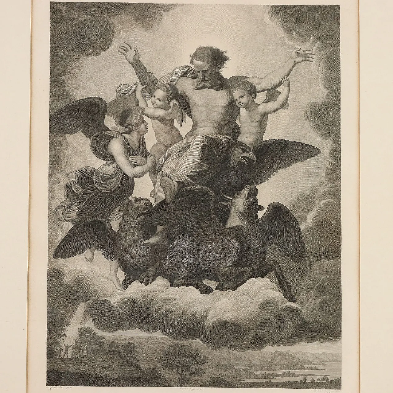 Etching by Paolo Caronni Vision of Ezekiel, 19th century 3