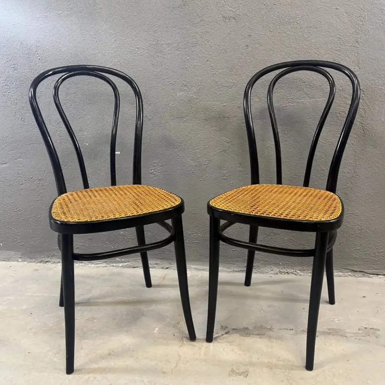 Coppia di sedie in legno di Thonet per Herbatschek, anni '60 3