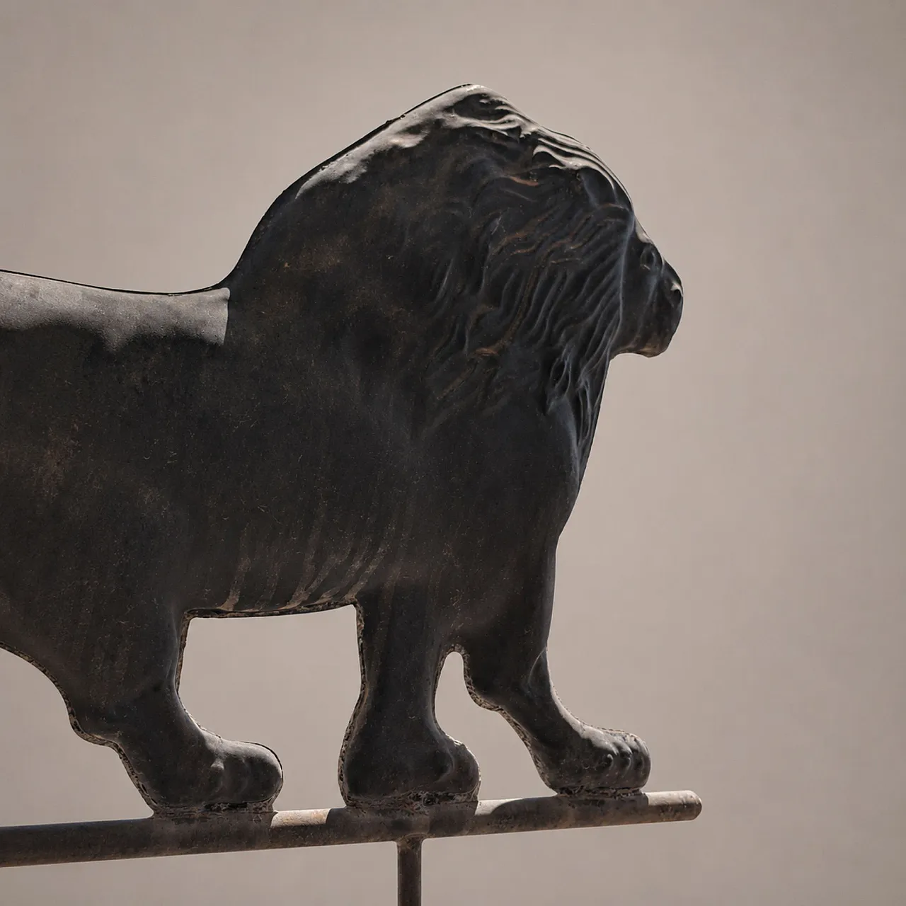 Italian weather vane from the early 1900s in copper with lion 1