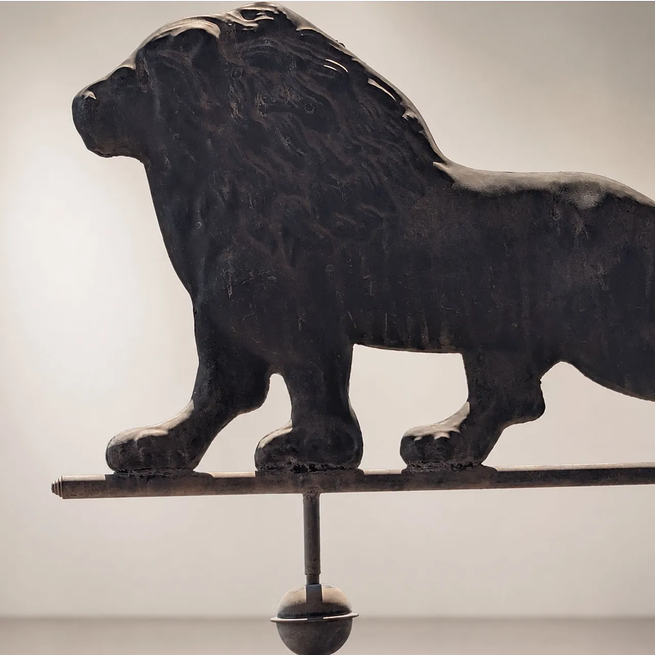 Italian weather vane from the early 1900s in copper with lion 6
