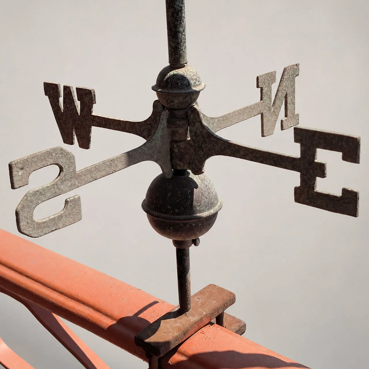 Italian early 1900s weather vane in copper with dolphin 3