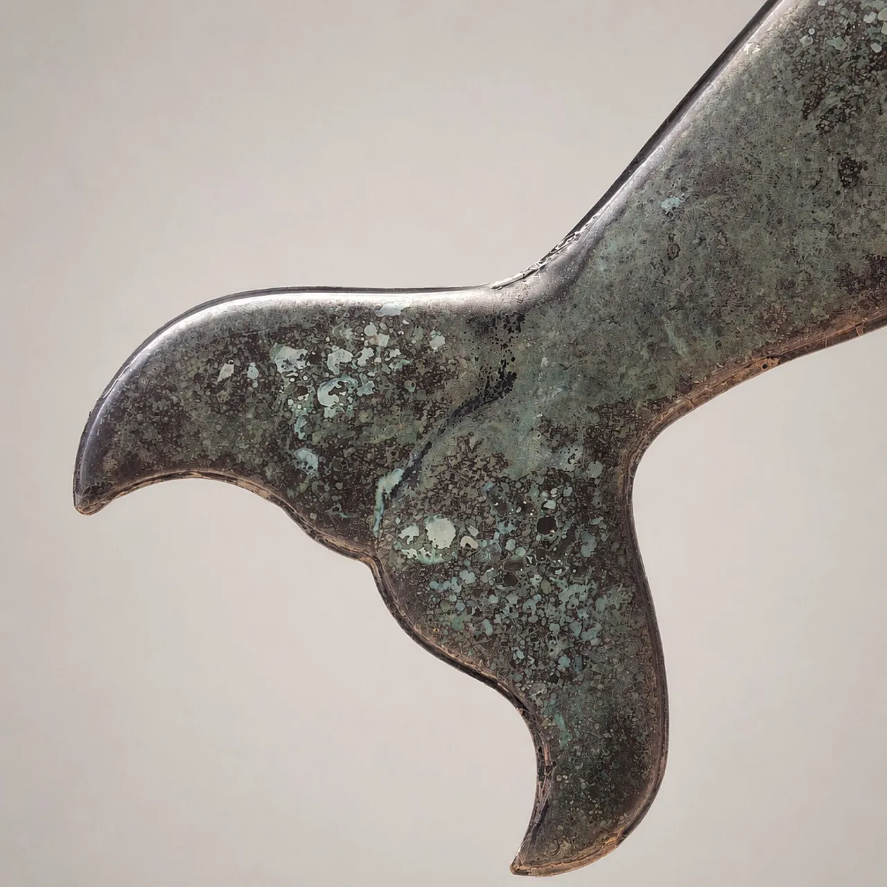 Italian early 1900s weather vane in copper with dolphin 7