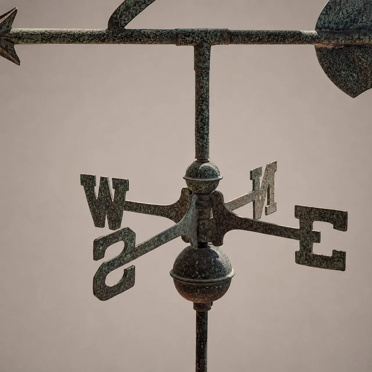 Italian weathervane from the early 1900s in copper with three-dimensional pig 3