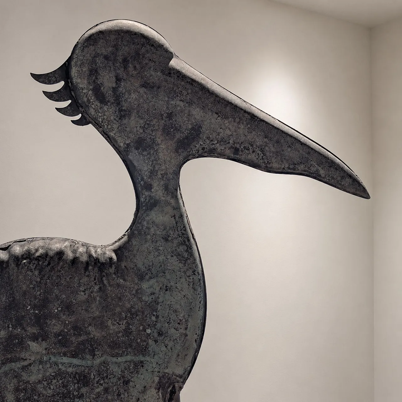 Italian wind vane from the early 1900s in copper with three-dimensional pelican 5