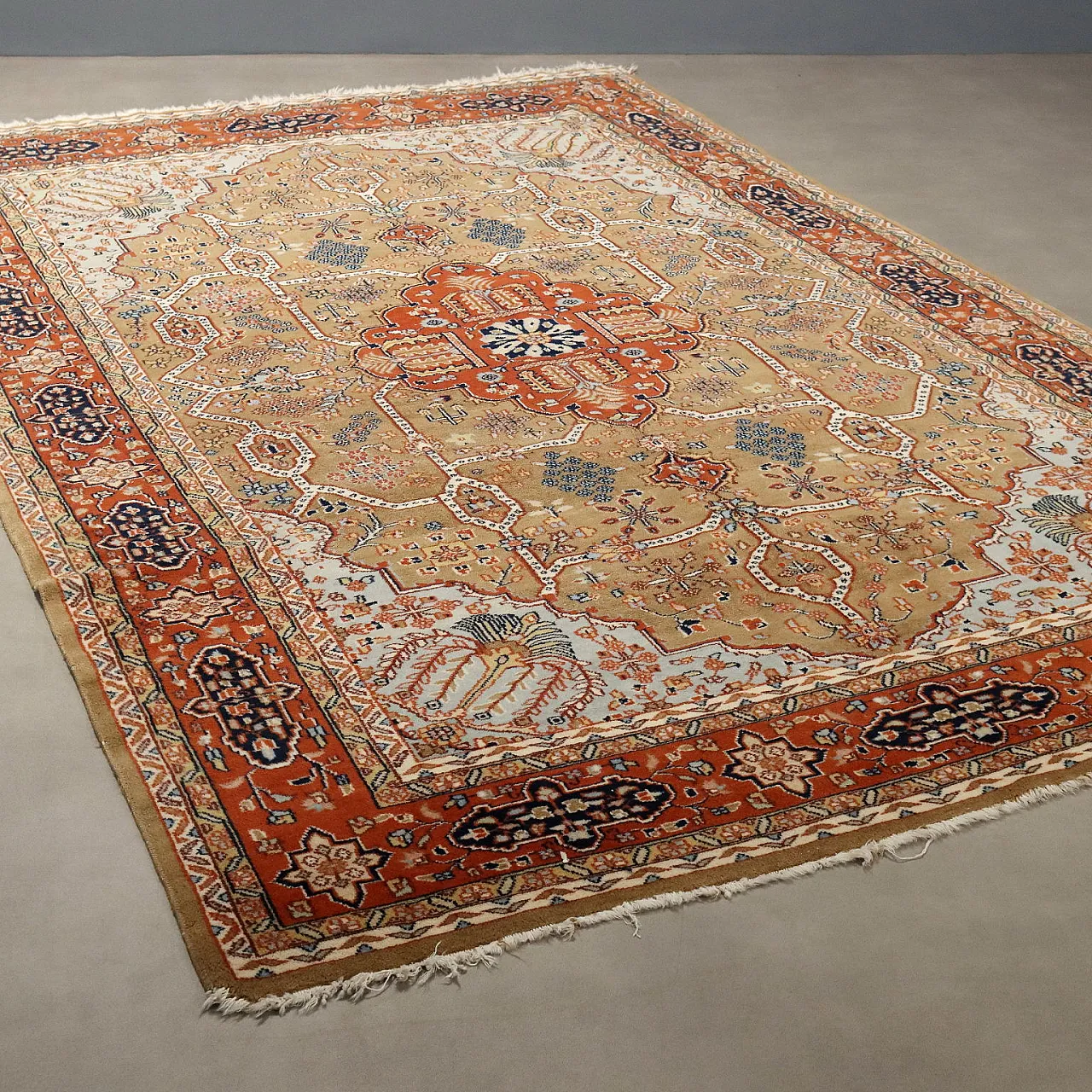 Srinagar carpet in cotton and wool, 20th century 1