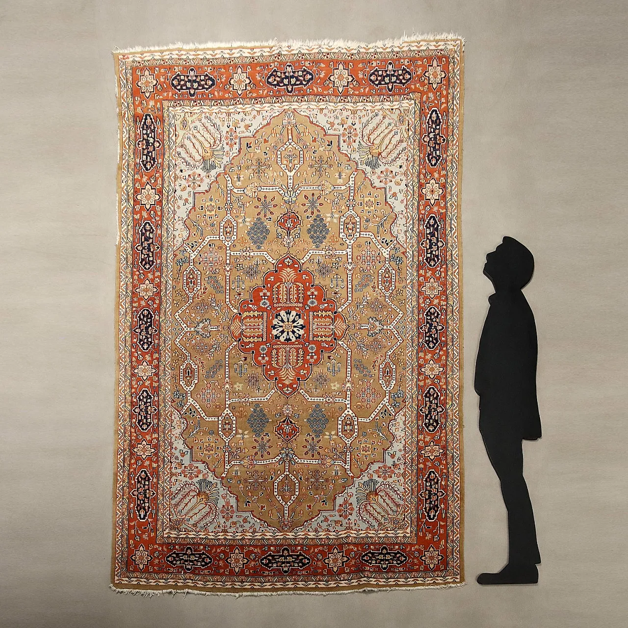 Srinagar carpet in cotton and wool, 20th century 2