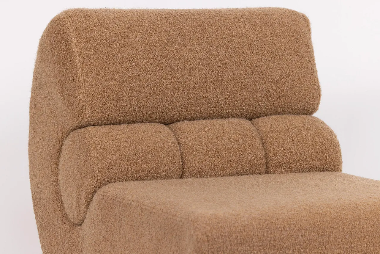 Sedia lounge in noce e bouclé di cachemire Schumacher, anni '70 15