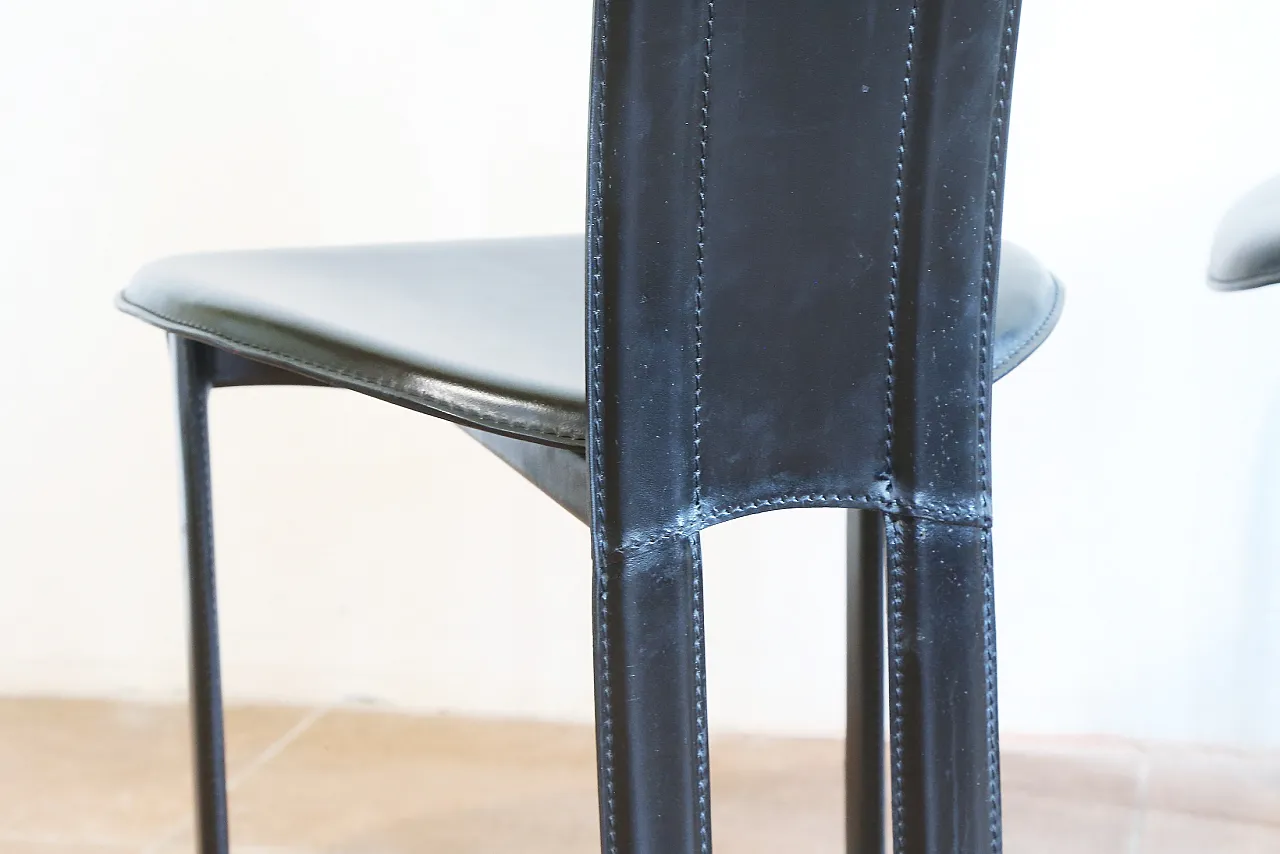 Pair of black leather Alice chairs by Giorgio Cattelan, 1980s 20