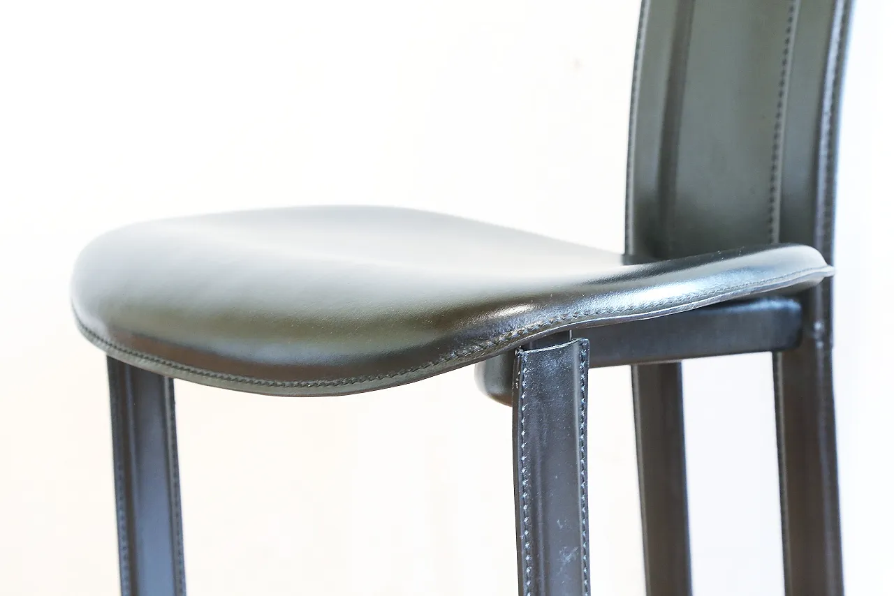 Pair of black leather Alice chairs by Giorgio Cattelan, 1980s 21