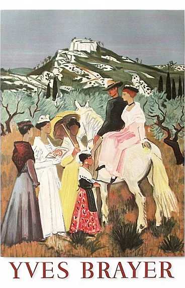 Yves BRAYER Poster Expo 62 -  Arlésienne et gardians en Provence 1962