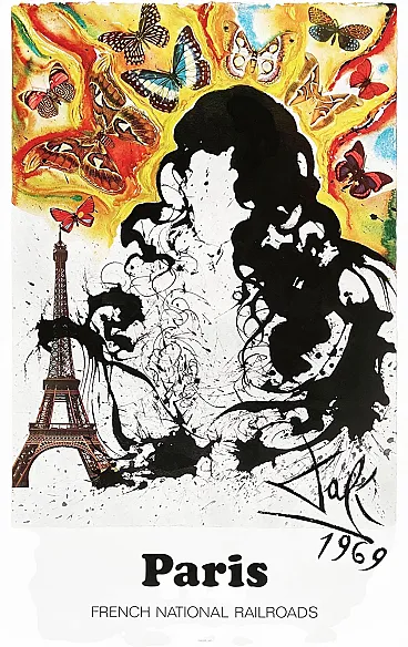 Salvador DALI Poster SNCF - French National Railroads - Paris (large) 1970