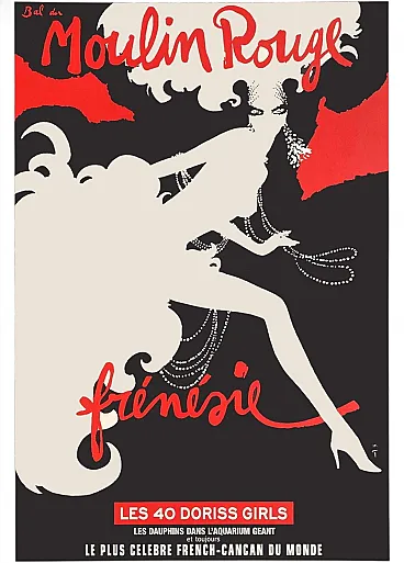 René GRUAU Poster Moulin Rouge - Frénésie - Les 40 Doriss Girls 2009