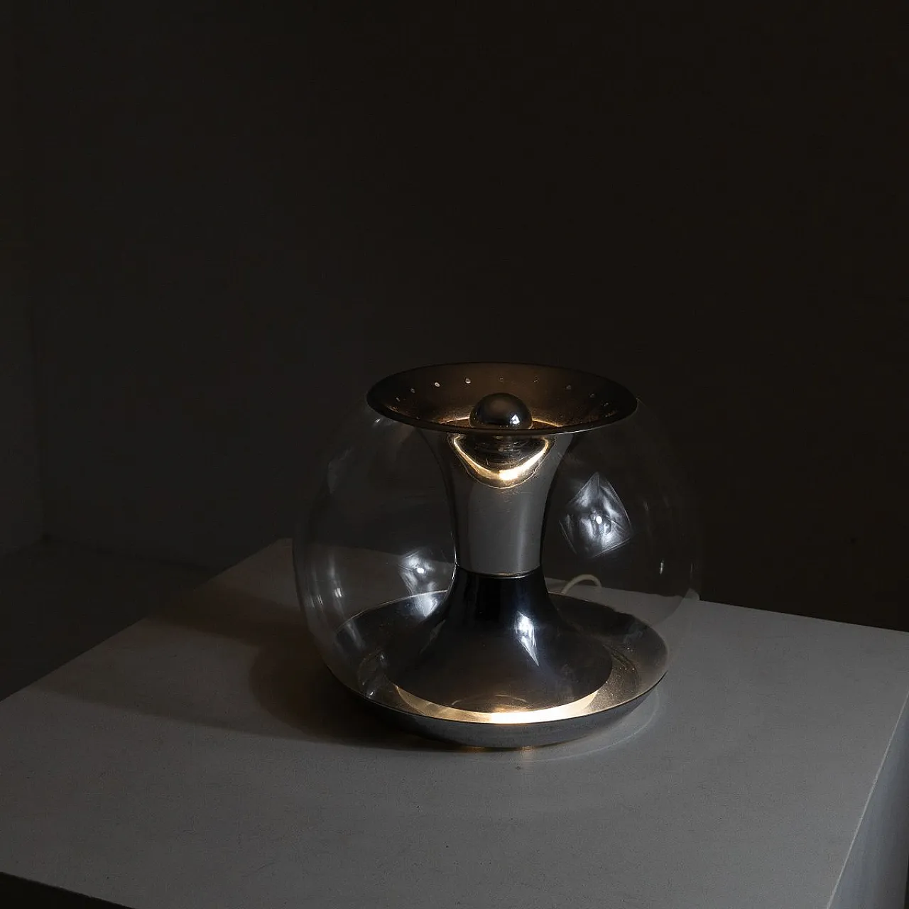 Lampada da tavolo cromata di Luci Italia, anni '60 3