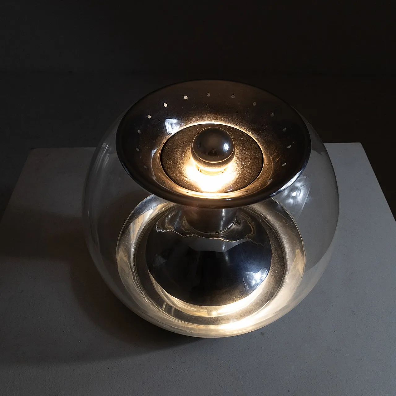 Lampada da tavolo cromata di Luci Italia, anni '60 8
