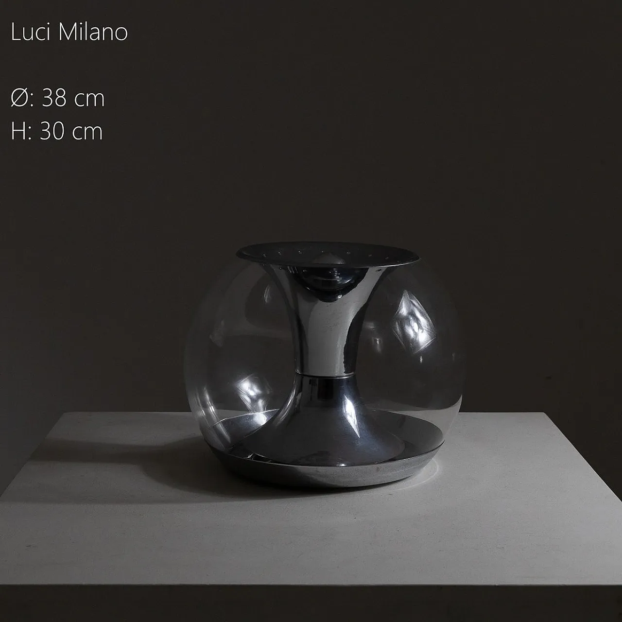 Lampada da tavolo cromata di Luci Italia, anni '60 12
