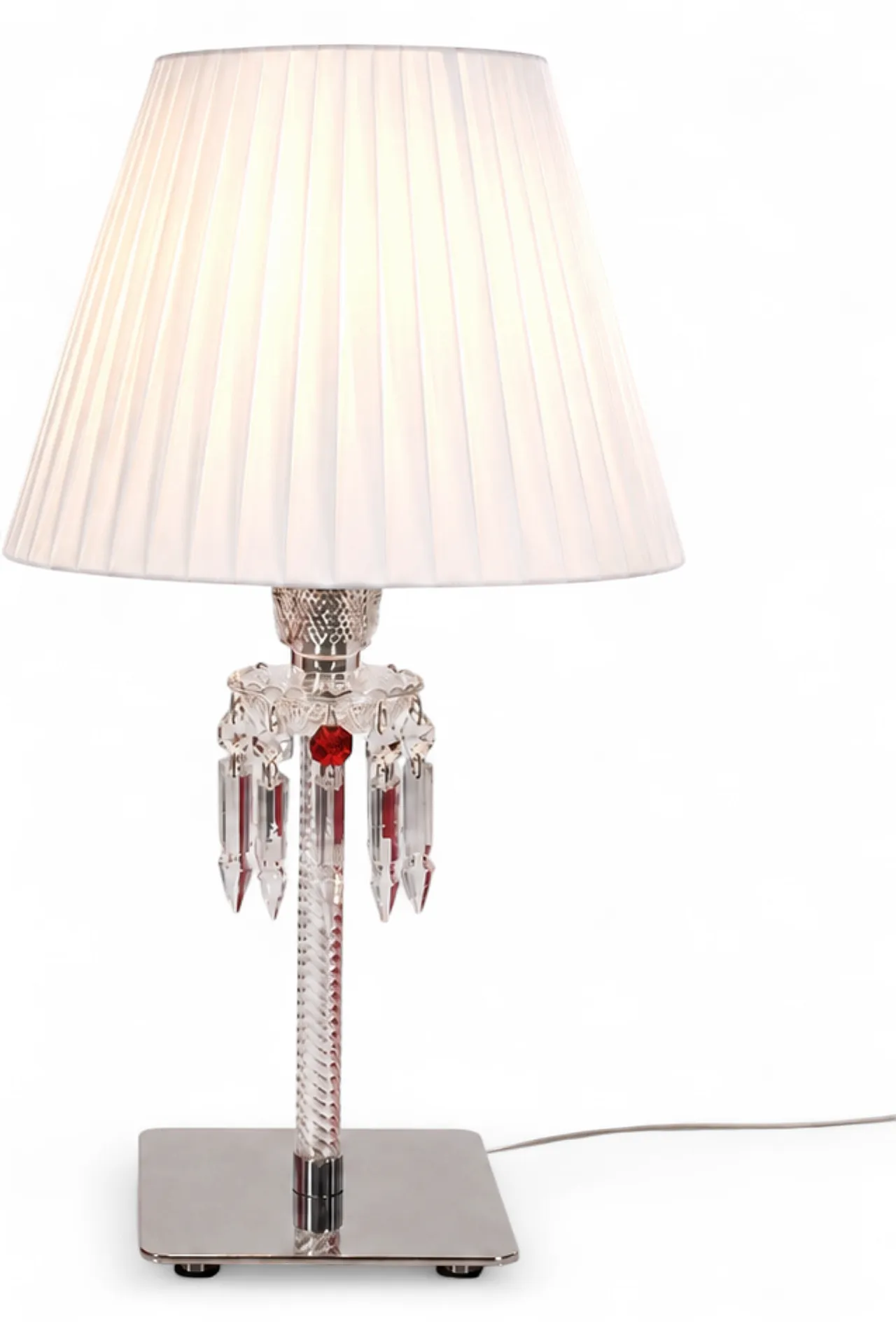Baccarat Clear Crystal Table Torch Lamp 12