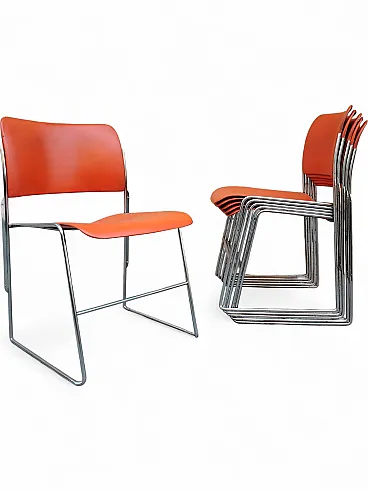 6 stackable chairs David Rowland, 70s