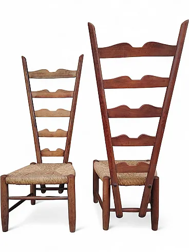 Pair of rare Gio Ponti fireplace chairs from the 1940s