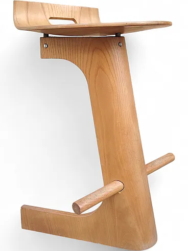 Giovanni Offredi rare wooden stool for MC Selvini