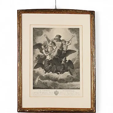 Acquaforte di Paolo Caronni Visione di Ezechiele, '800