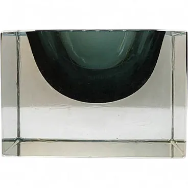 Square ashtray in Murano glass by Flavio Poli for Seguso, 1960s