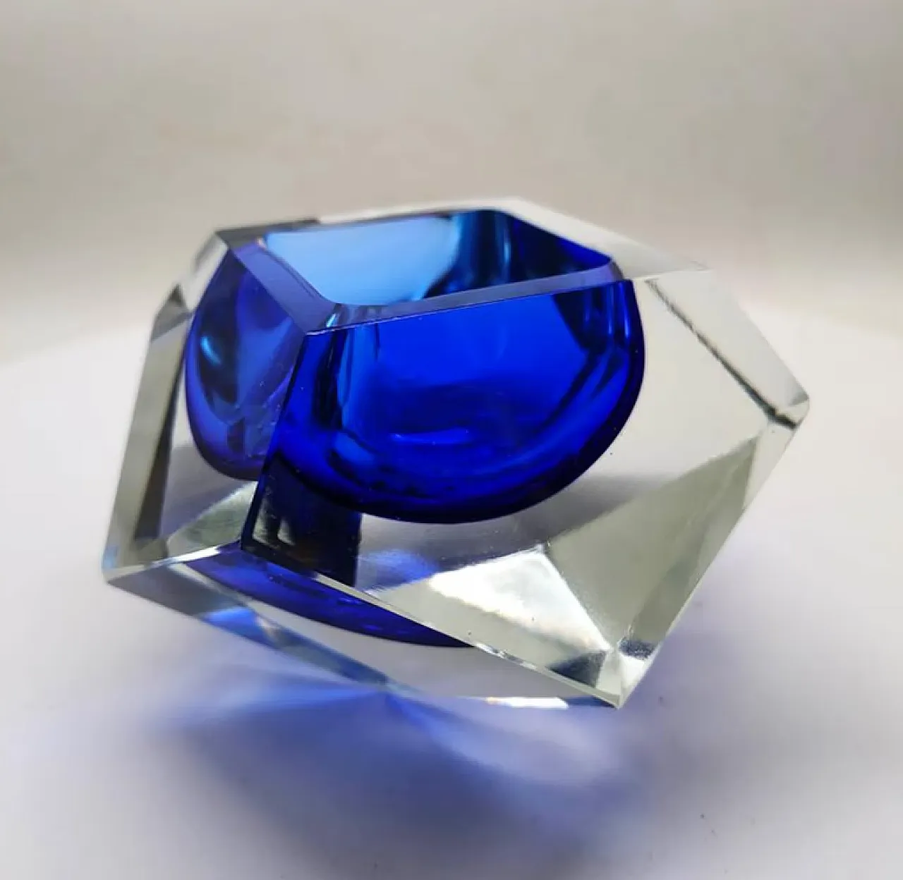 Posacenere blu in vetro di Murano di Flavio Poli per Seguso, anni '60 2
