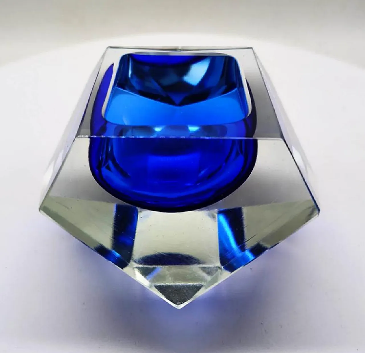Posacenere blu in vetro di Murano di Flavio Poli per Seguso, anni '60 5