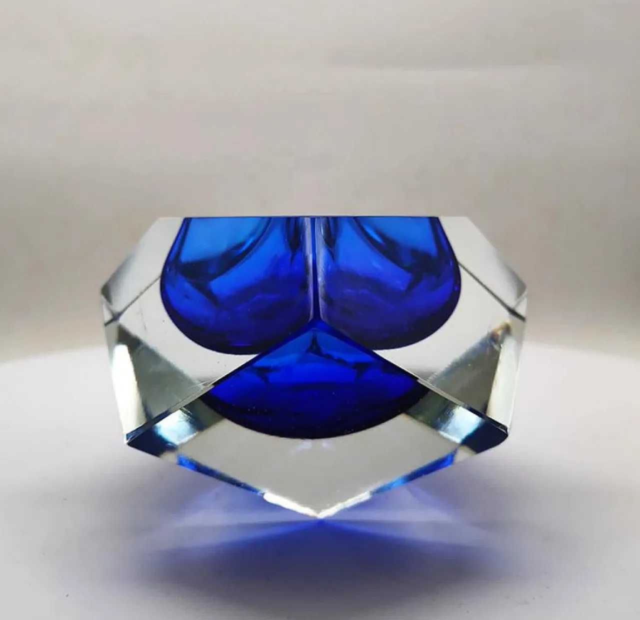 Posacenere blu in vetro di Murano di Flavio Poli per Seguso, anni '60 6