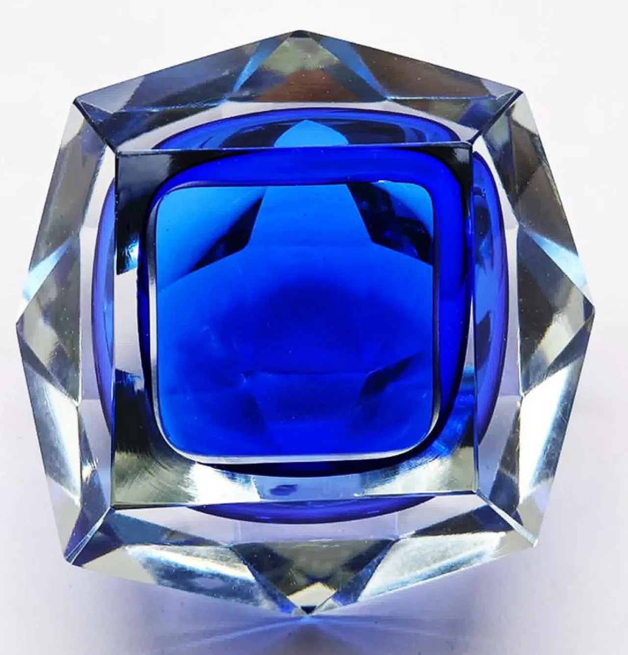 Posacenere blu in vetro di Murano di Flavio Poli per Seguso, anni '60 7