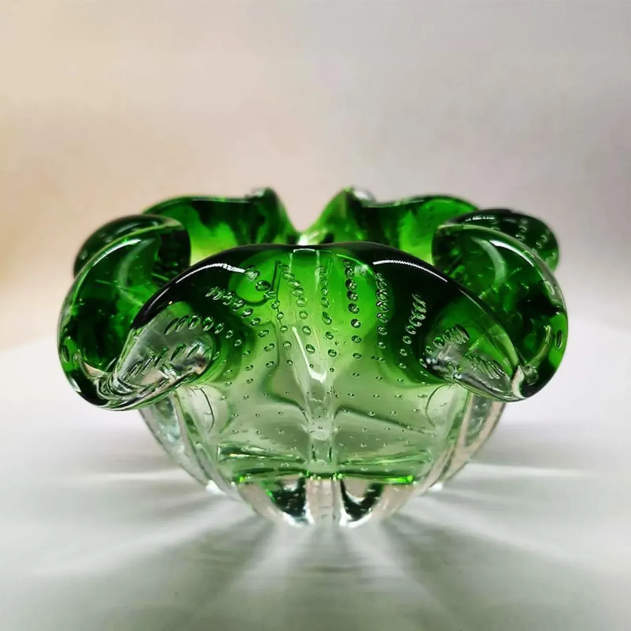 Ashtray in Murano glass with air bubble, 1950s 2