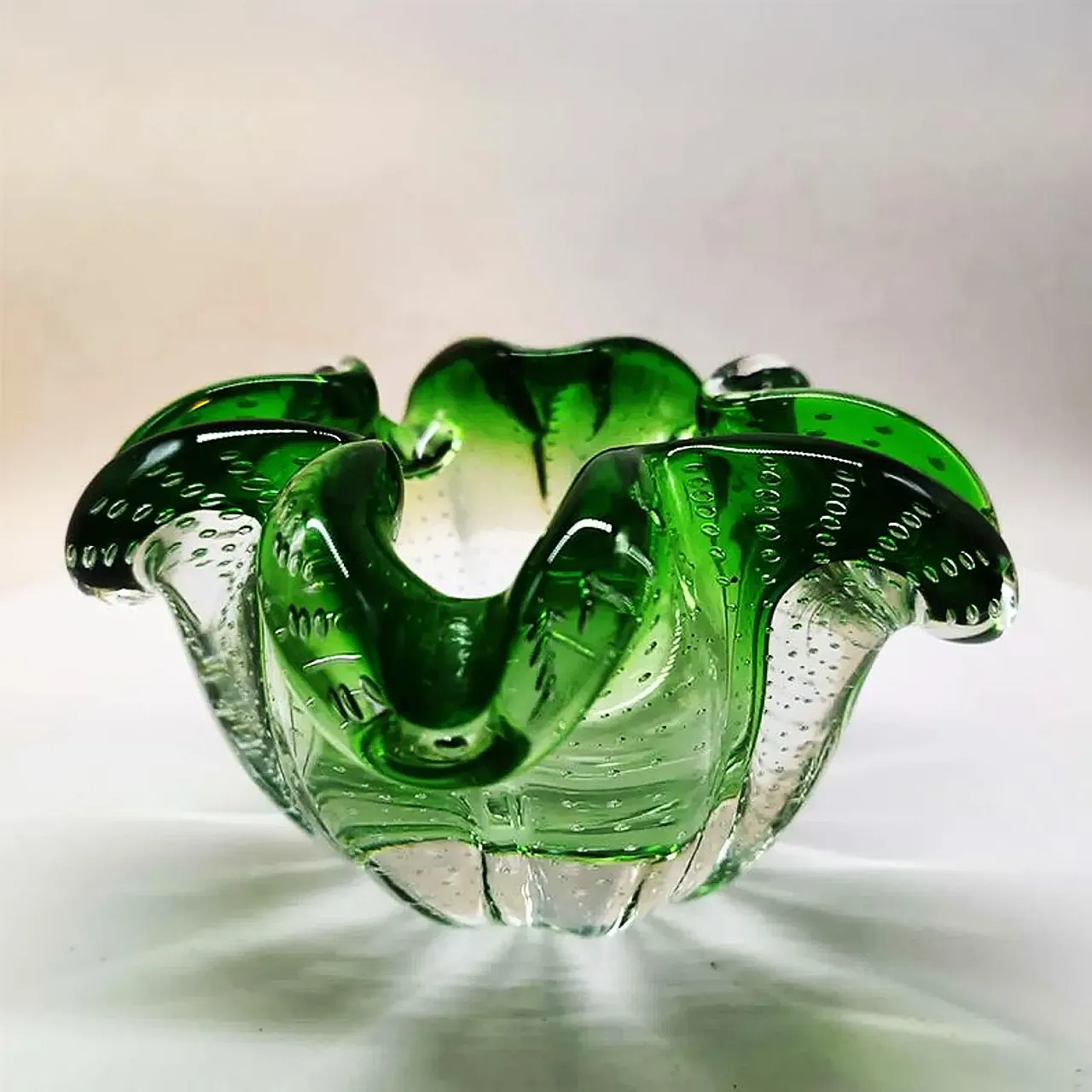 Ashtray in Murano glass with air bubble, 1950s 4