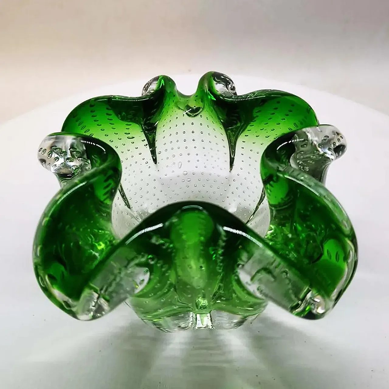 Ashtray in Murano glass with air bubble, 1950s 5