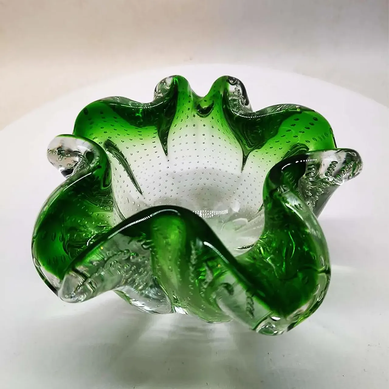 Ashtray in Murano glass with air bubble, 1950s 6