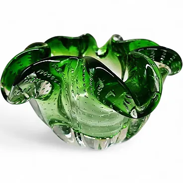 Ashtray in Murano glass with air bubble, 1950s