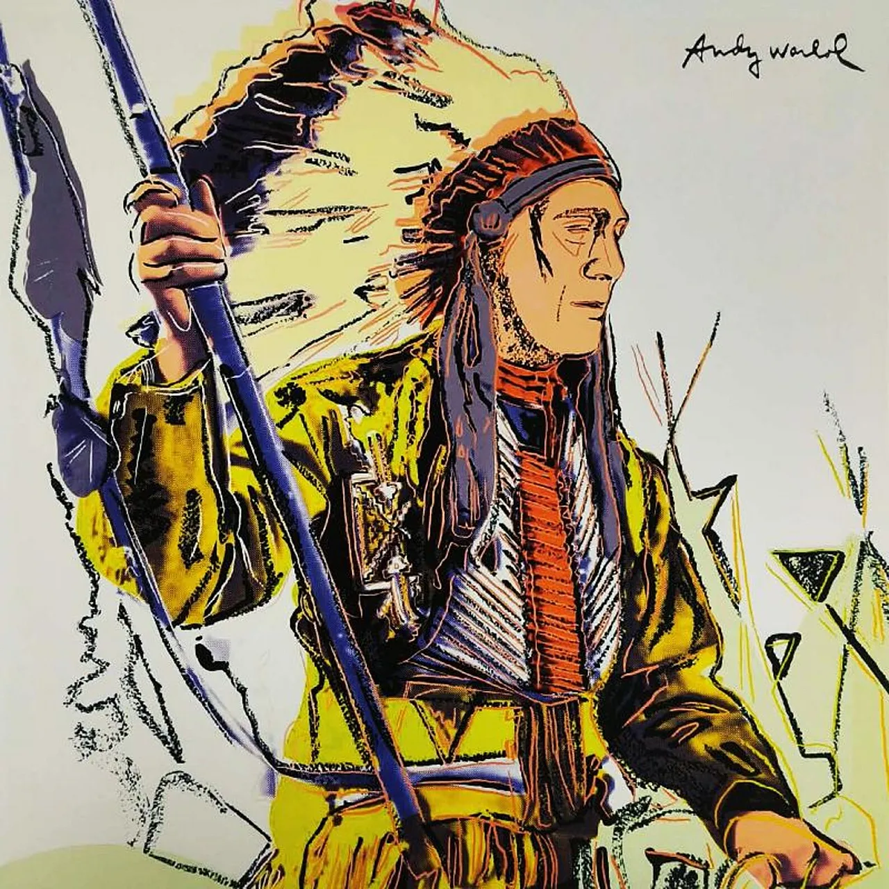 Andy Warhol, Indians, limited edition lithograph by CMOA, 1980s 2