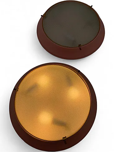 Pair of ceiling light attributed to Fontana Arte, 1960s
